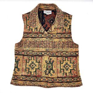 Vintage Starfire Tapestry Vest Western Bohemian Size 8 Petite